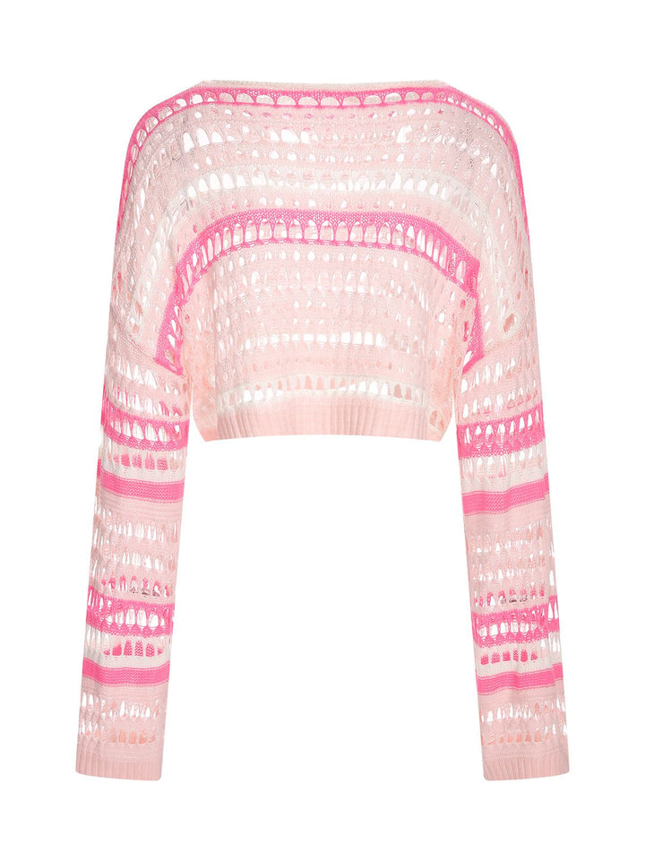 Multicolor 1960s Hollow Knitted Cover-Up Tops - vintage fashion, retro style