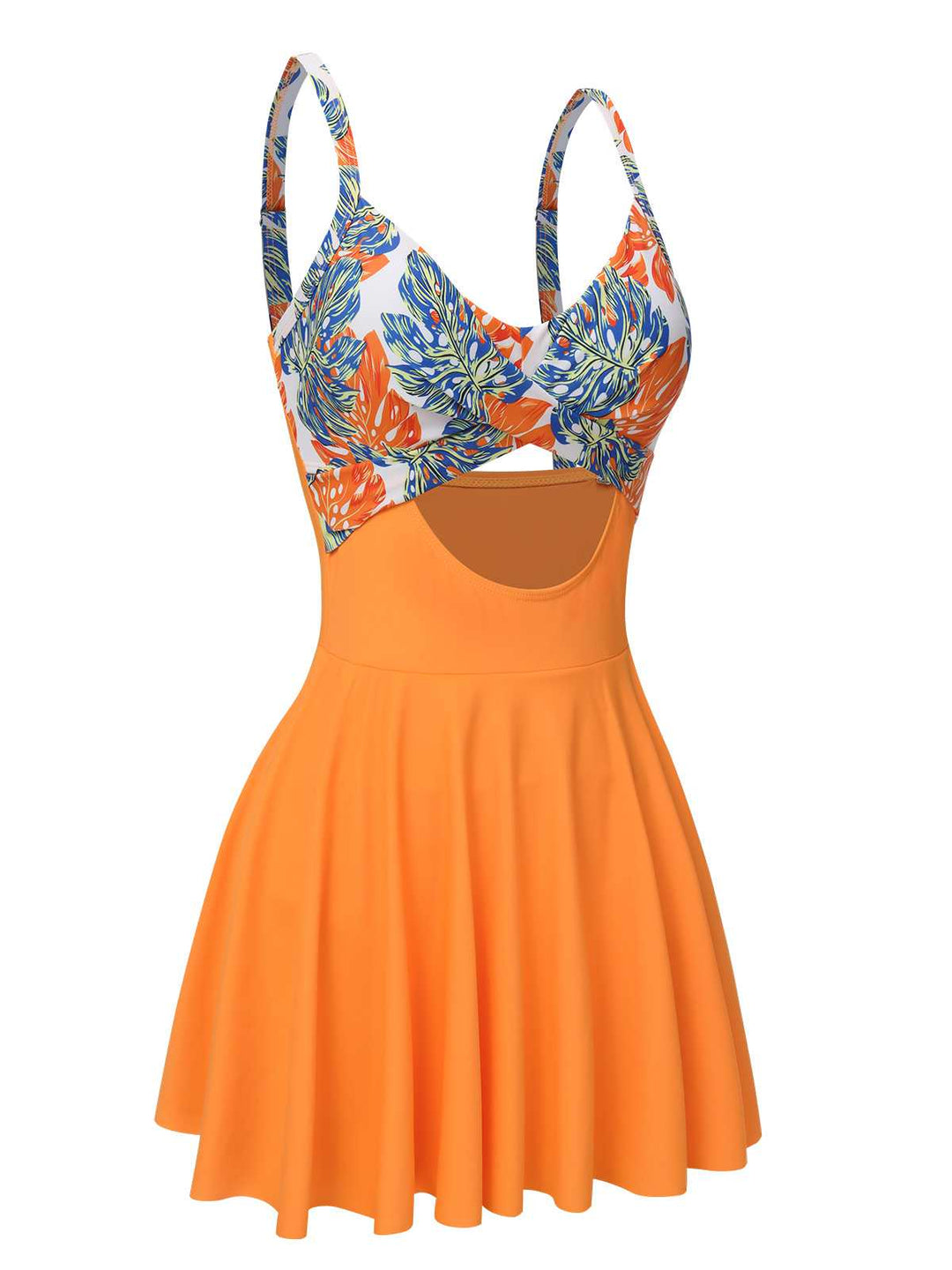 Multicolor 1960s Print Spaghetti Strap Swimsuit — because 1960s glamour never goes out of style