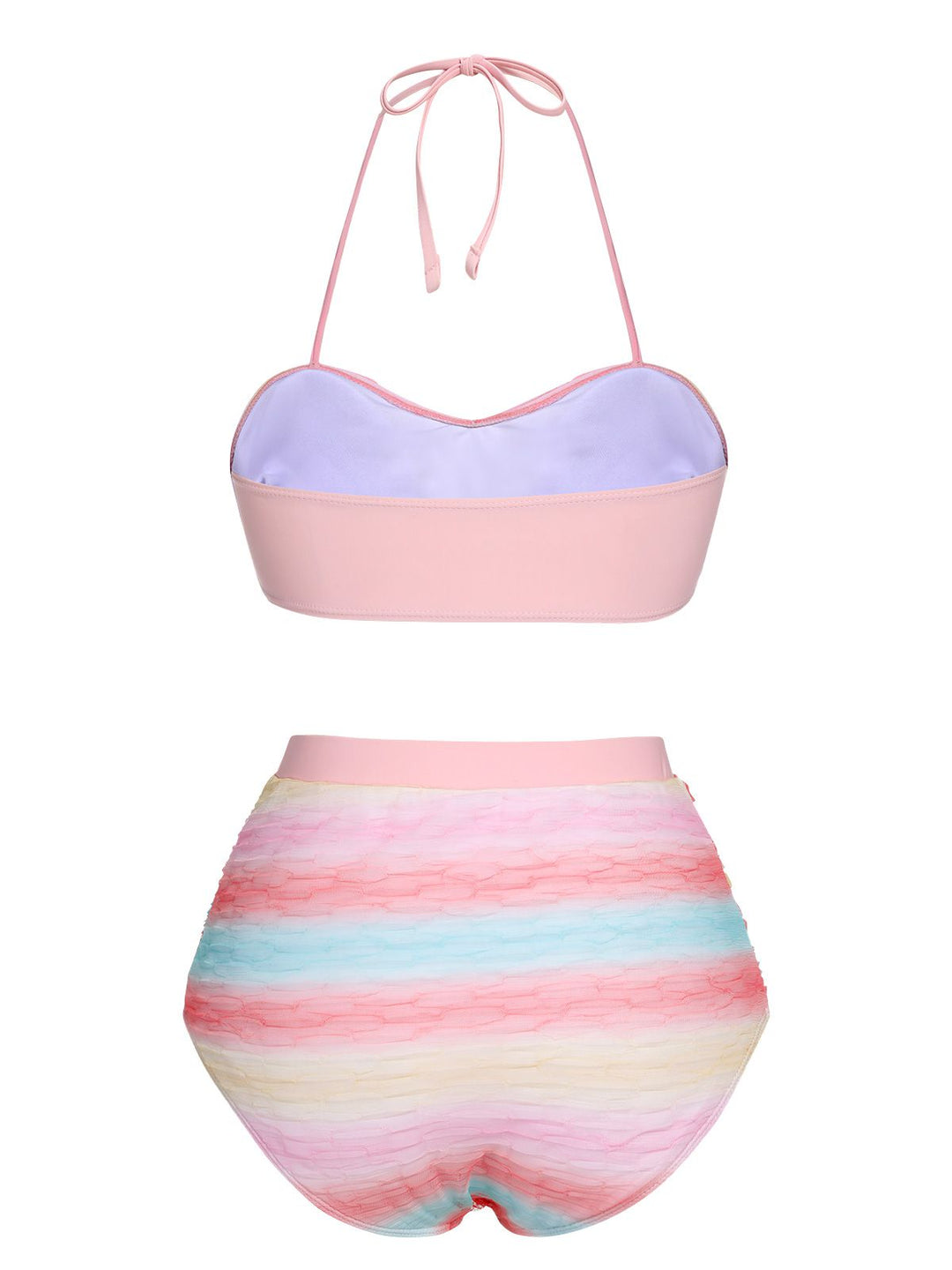 Multicolor 1960s Rainbow Mesh Bow Swimsuit, vintage swimsuit, pin-up swimwear - perfect for women who love vintage and retro fashion
