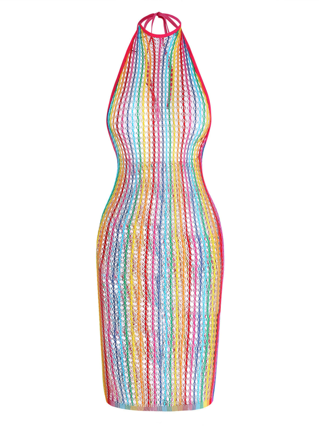 Multicolor Rainbow Mesh Nightgown 6