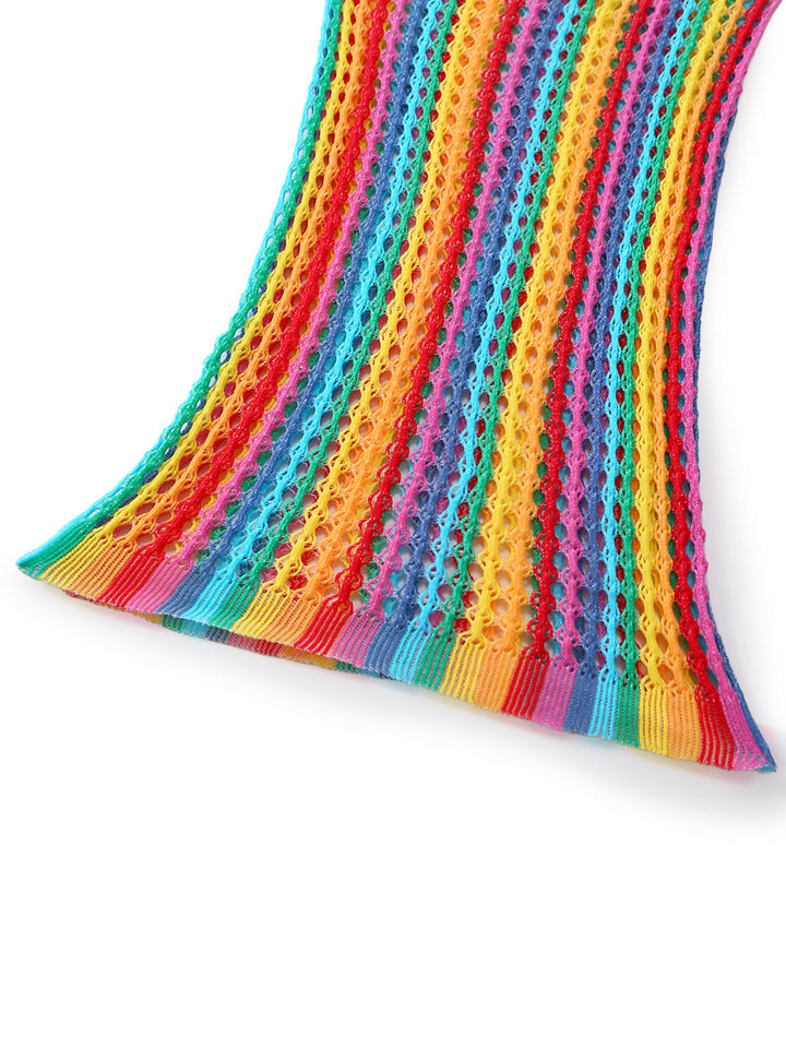 Multicolor Rainbow Mesh Nightgown 3