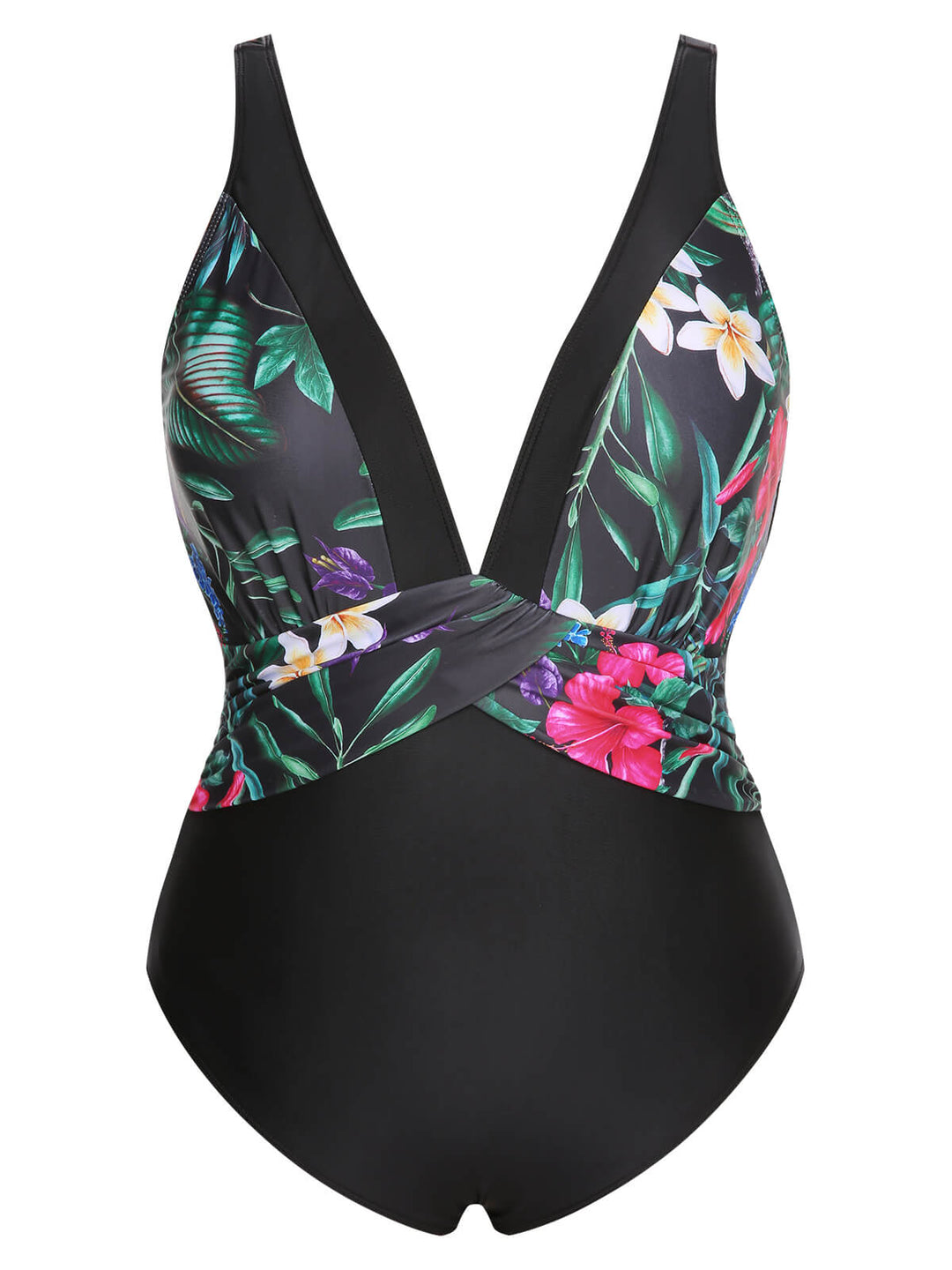 Multicolor 1960s V-Neck U-Back Swimsuit: 1960s Riviera elegance, reimagined for her