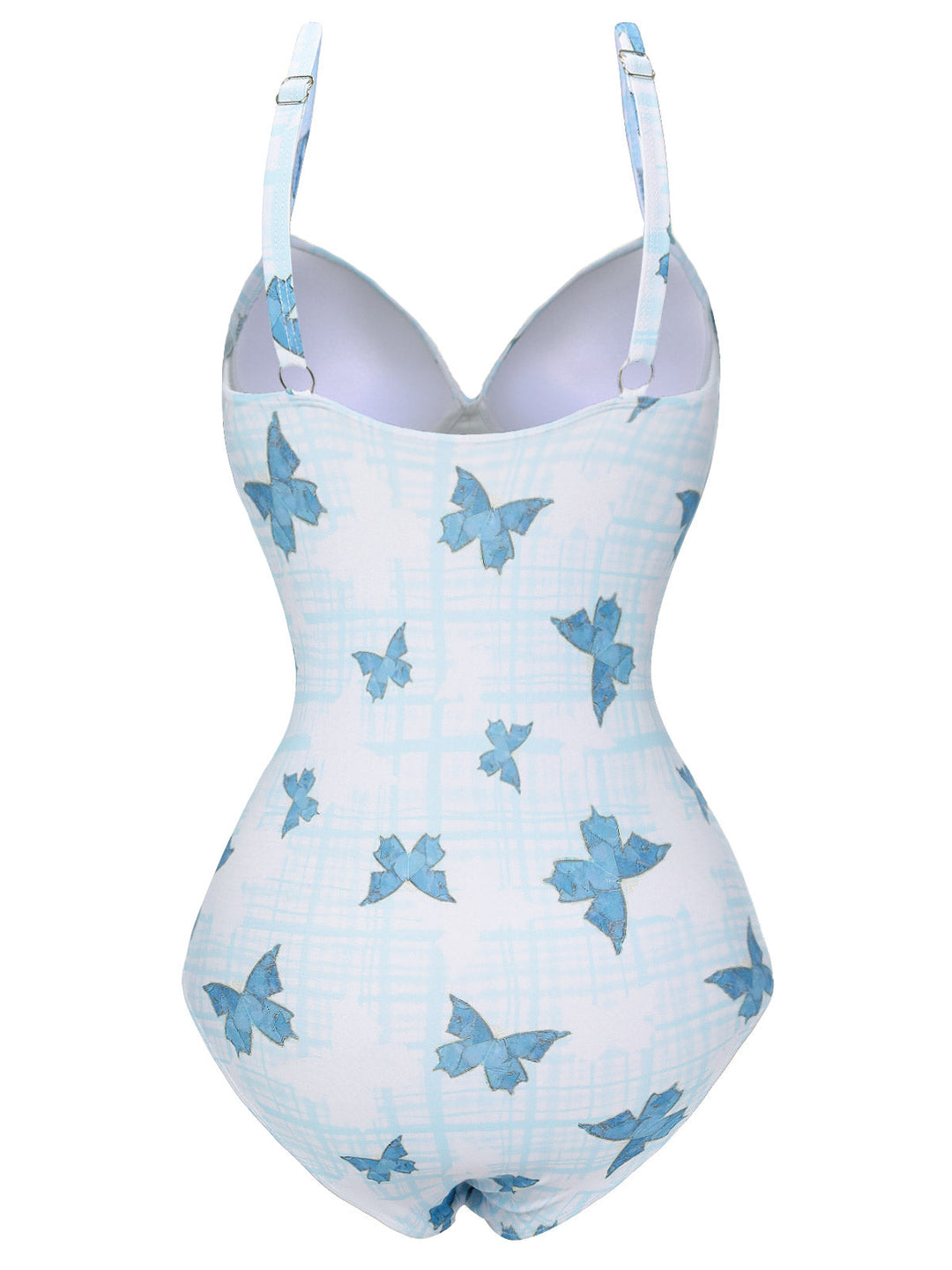 Multicolor 1970s Butterfly Bow Strap Swimsuit — because 1970s glamour never goes out of style