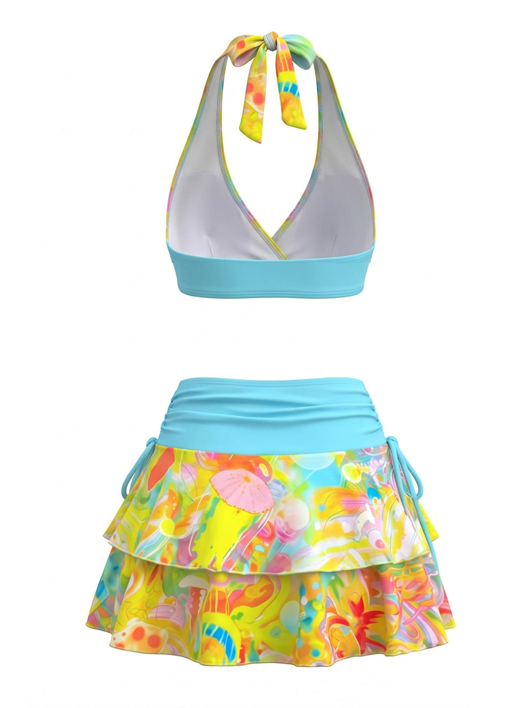Print Floral Halter Tankini Set, vintage fashion, retro style - perfect for women who love vintage and retro fashion