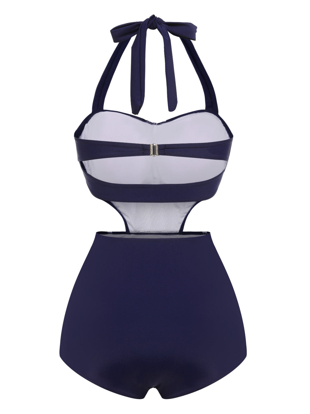 Navy Blue 1930s Halter One-piece Swimsuit — vintage elegance for the modern woman