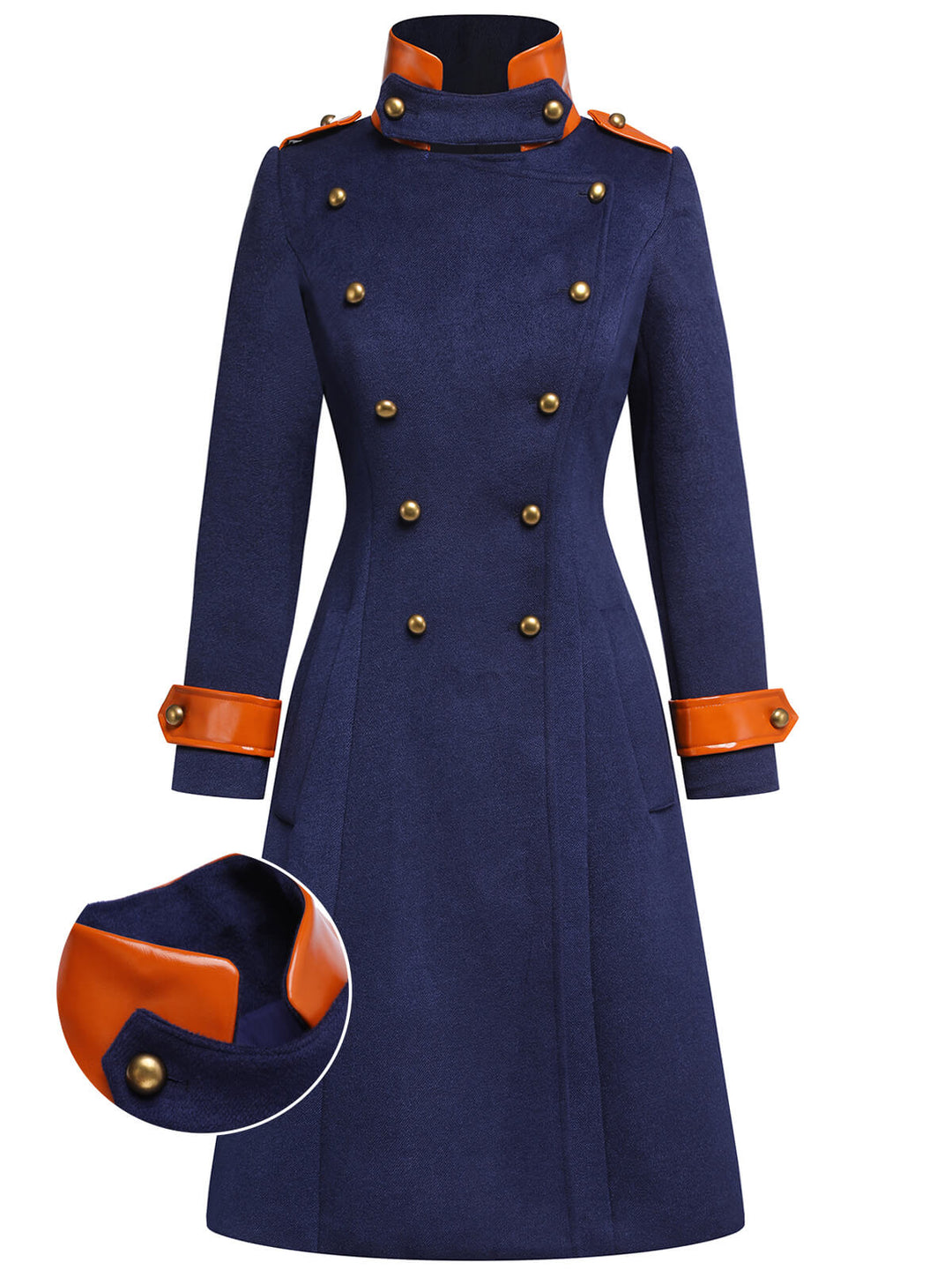 Navy Blue 1940s Patchwork Button Coat, vintage coat, outerwear - perfect for women who love vintage and fashion