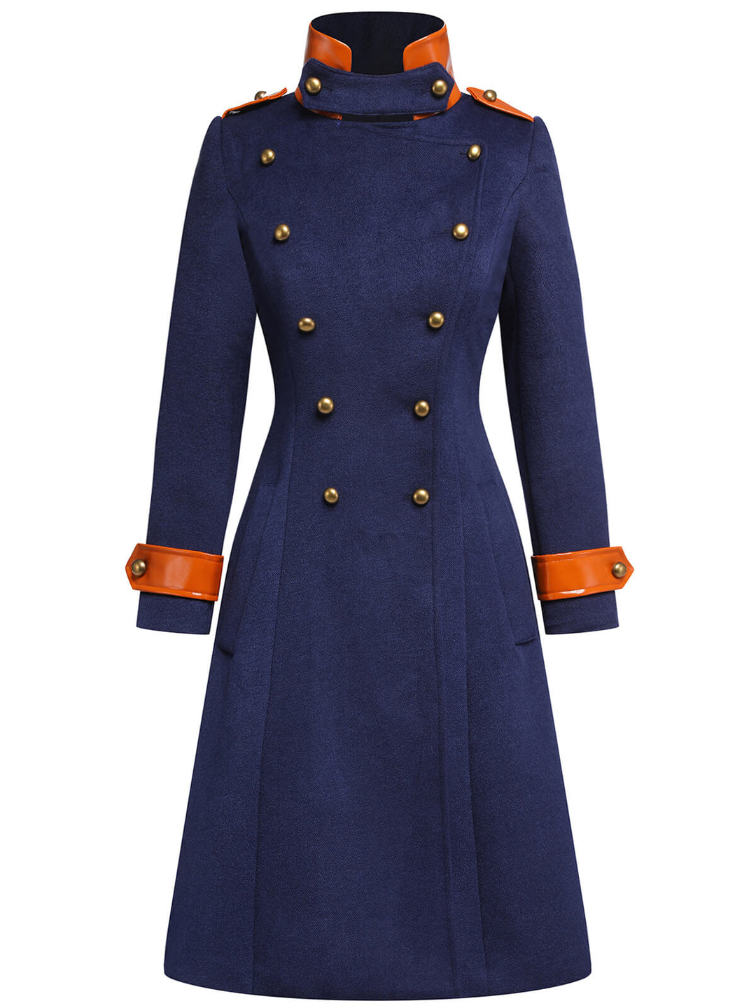 Navy Blue 1940s Patchwork Button Coat, vintage coat, outerwear - perfect for women who love vintage and fashion