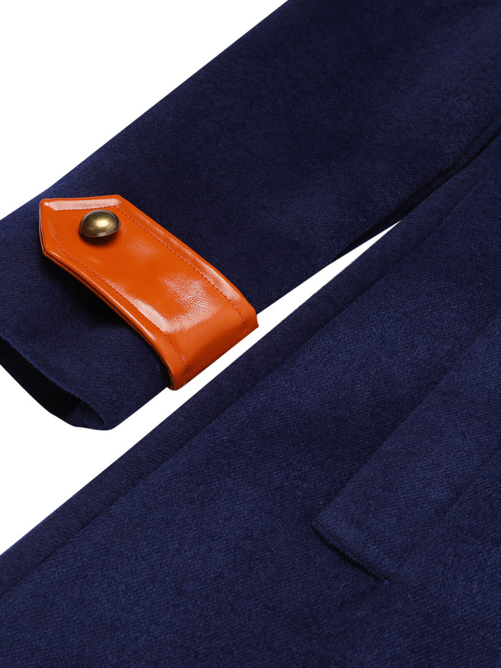 Navy Blue 1940s Patchwork Button Coat, vintage coat, outerwear - perfect for women who love vintage and fashion