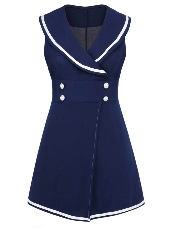 Navy Blue 1950s Sailor Collar Romper: timeless style reimagined