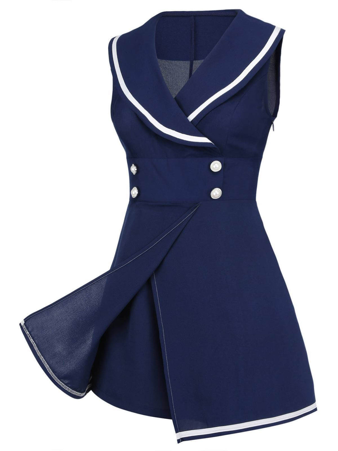 Navy Blue 1950s Sailor Collar Romper: timeless style reimagined