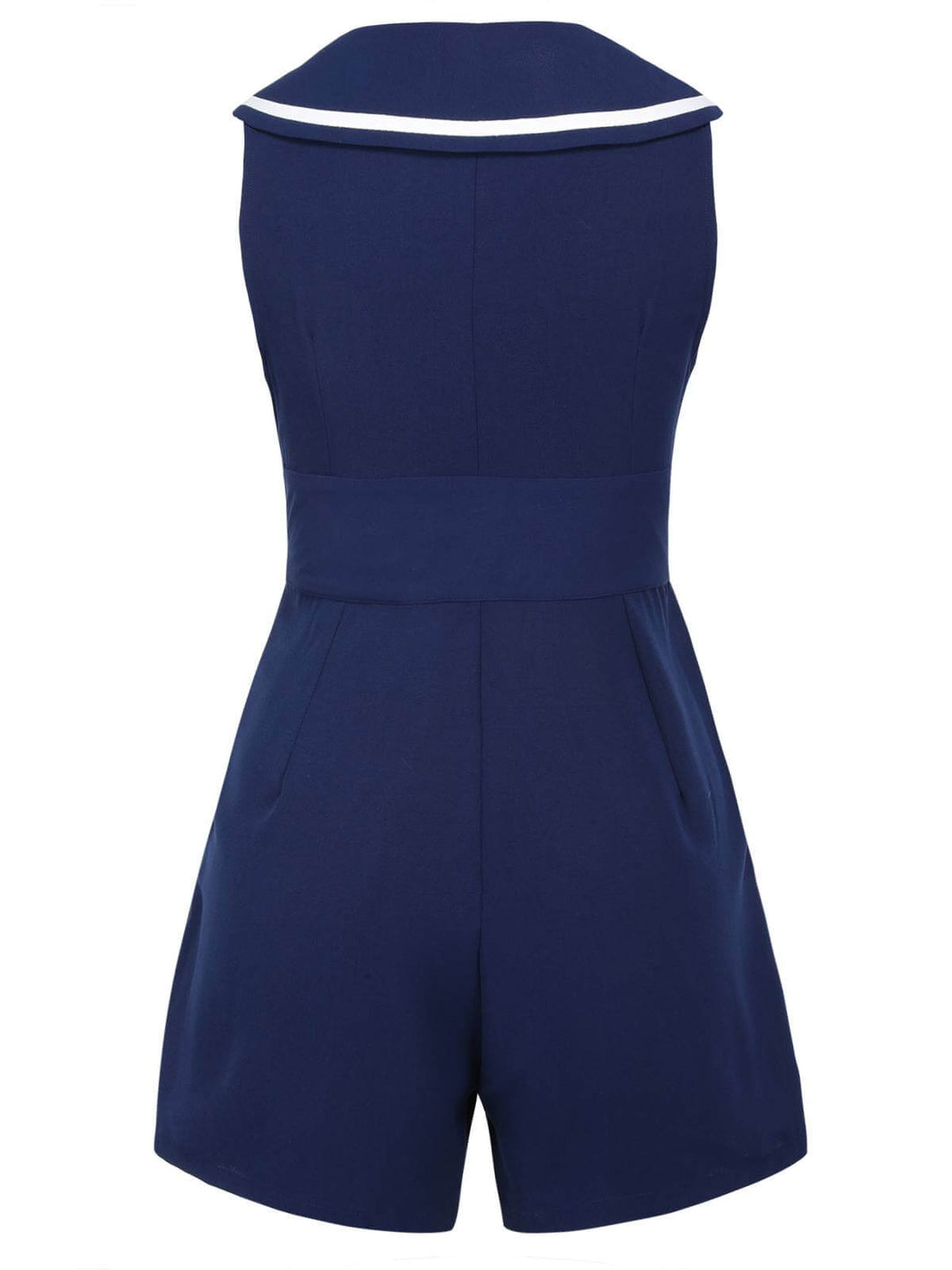 Navy Blue 1950s Sailor Collar Romper — vintage elegance for the modern woman