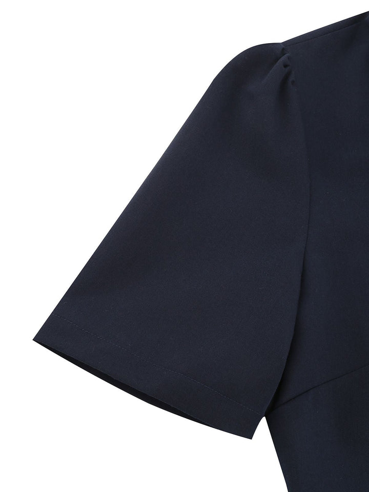 Navy Blue 1950s Solid Belt Swing Dress — vintage elegance for the modern woman