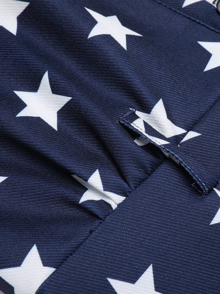 Navy Blue 1950s Stars Lapel Vintage Romper, vintage romper, retro jumpsuit - perfect for women who love vintage and retro fashion