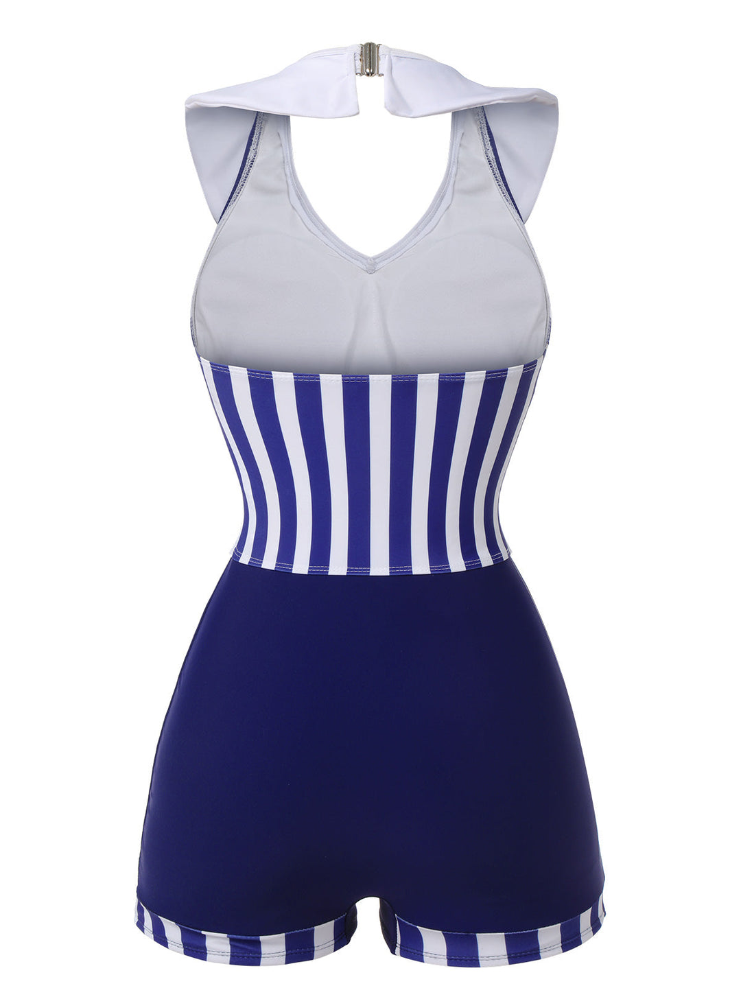 Navy Blue Striped Navy Collar Swimsuit, vintage swimsuit, swimwear - perfect for women who love vintage and retro fashion