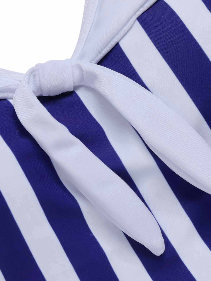 Navy Blue Striped Navy Collar Swimsuit, vintage swimsuit, swimwear - perfect for women who love vintage and retro fashion