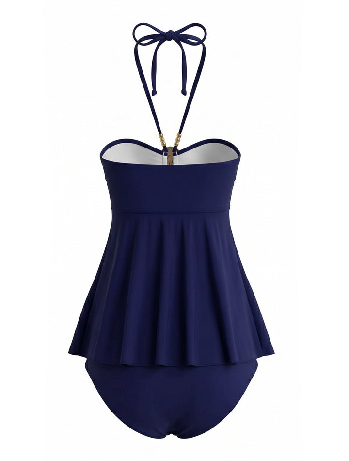 Navy Blue Cutout Set Tankini 2