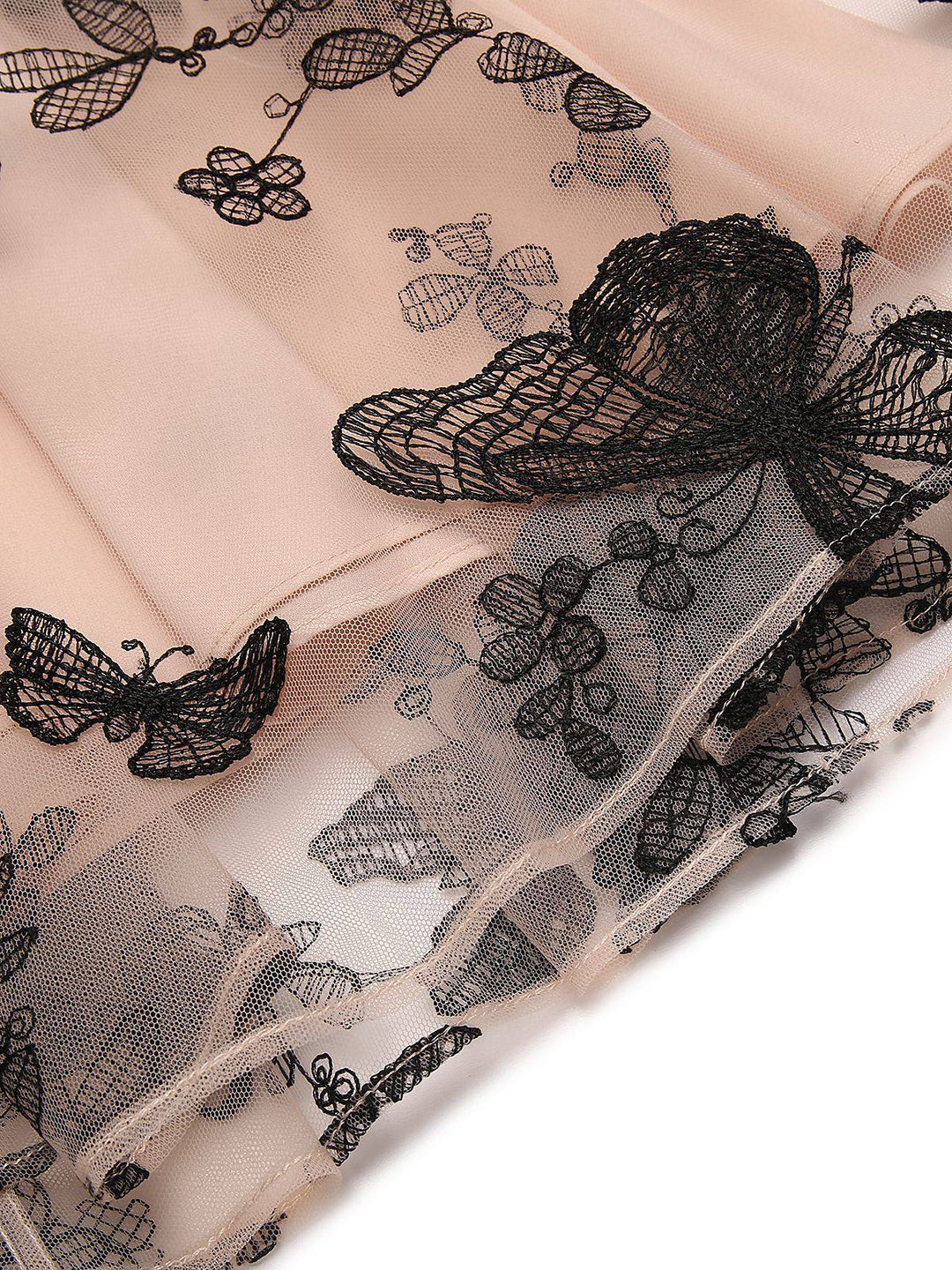 Nude 1950s Lace Butterfly Swing Vintage Dress, classic vintage style elegant retro fashion - Image 9