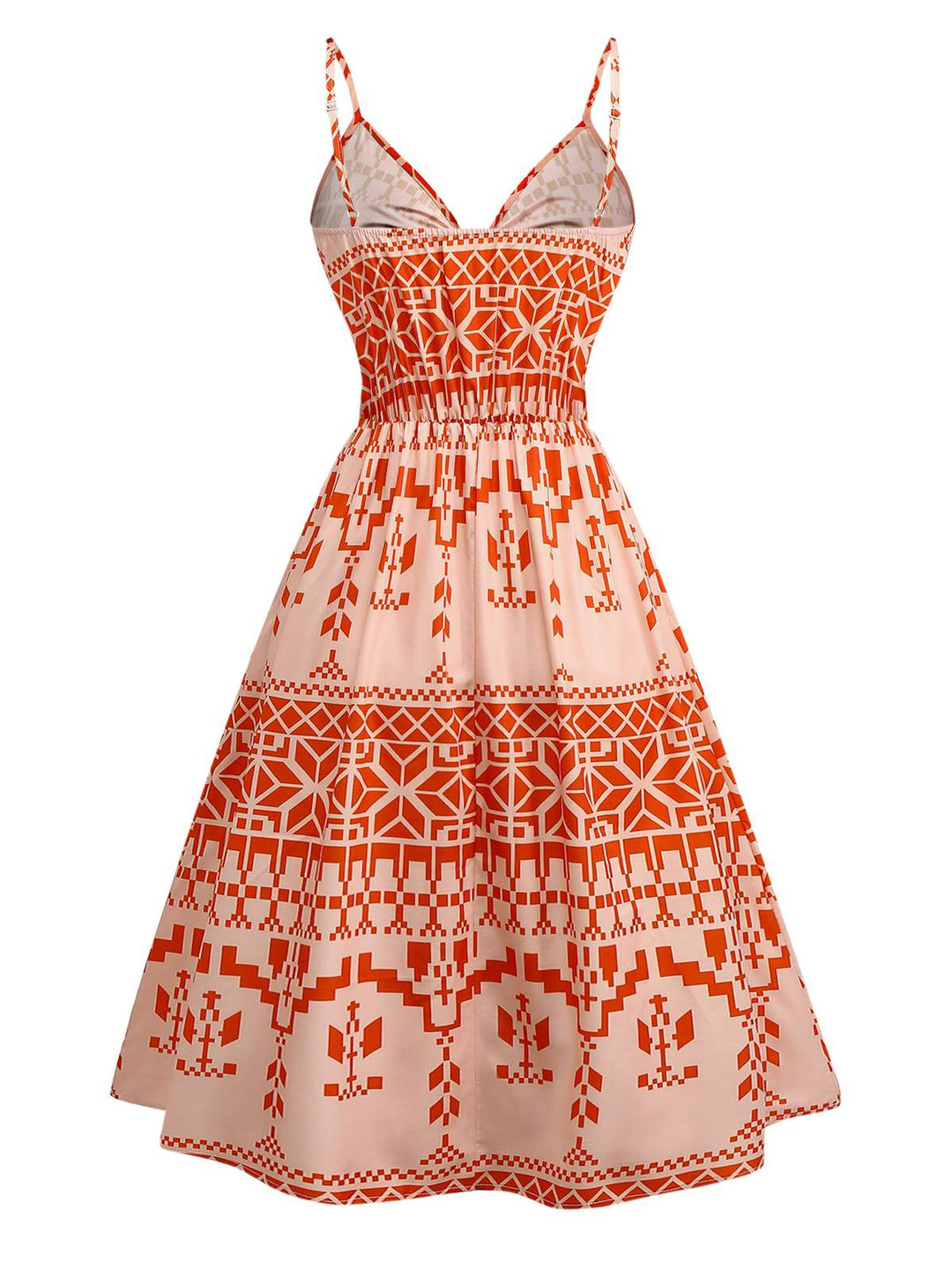 Orange 1940s Floral Print Lace-Up Cut-Out Dress: where 1940s romance meets her modern spirit