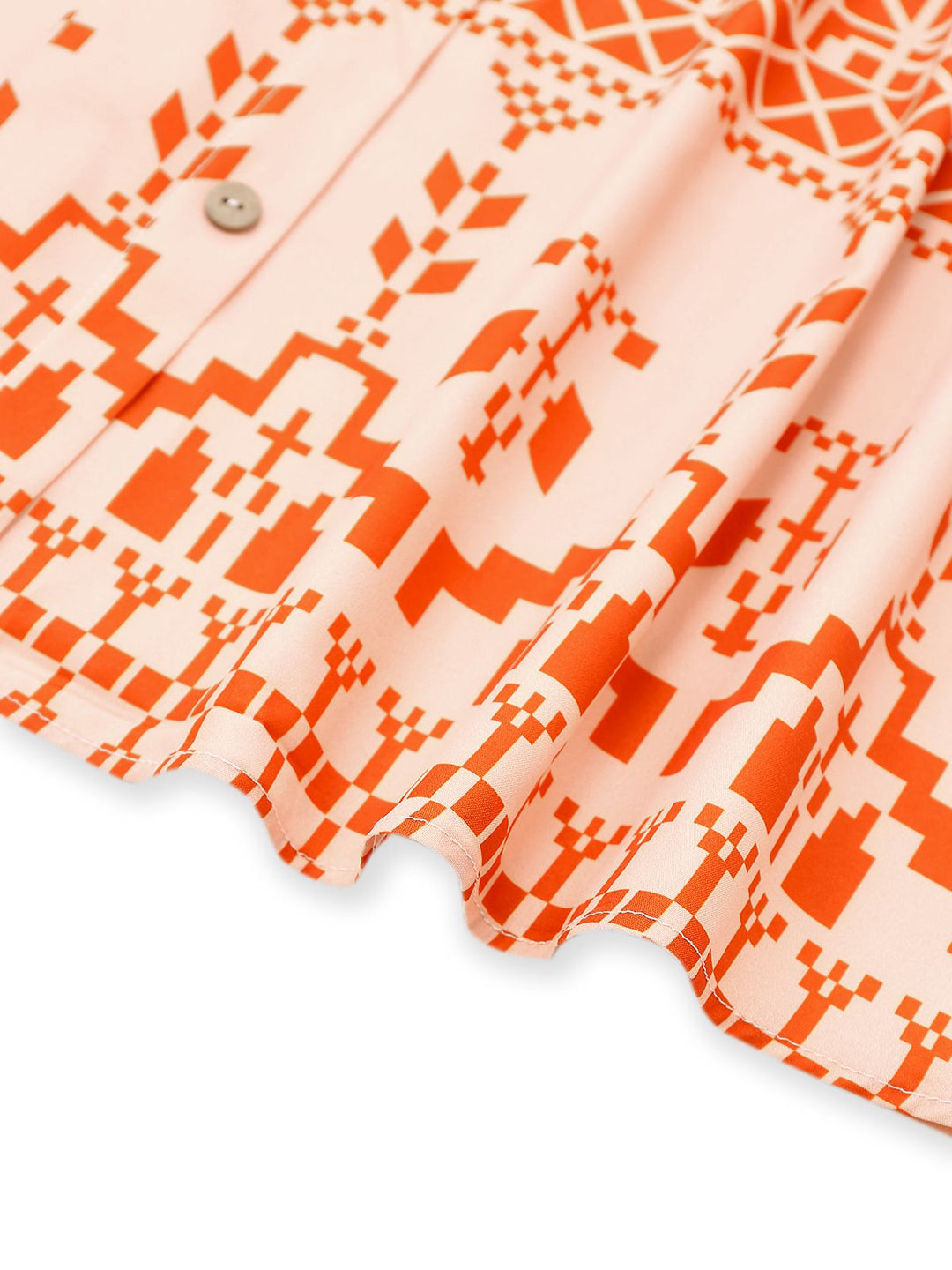 Orange 1940s Floral Print Lace-Up Cut-Out Dress — the kind of 1940s dress that makes strangers smile