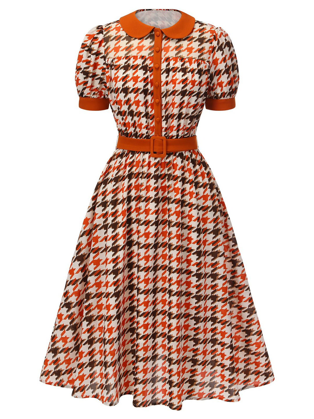 1940s Houndstooth Doll Collar Dress | 1940s | vintage dress, retro fashion