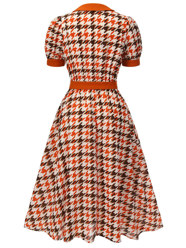 1940s Houndstooth Doll Collar Dress | 1940s | vintage dress, retro fashion