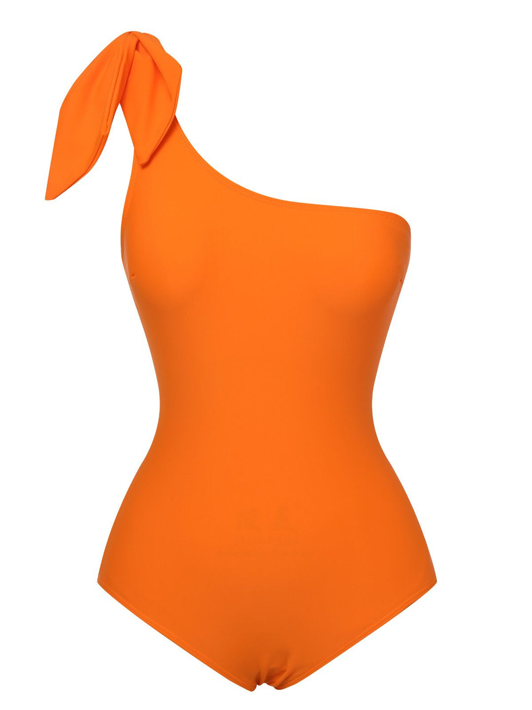 Orange 1940s Solid Swimsuit &amp; High Low Cover-Up, vintage swimsuit, pin-up swimwear - perfect for women who love vintage and retro fashion
