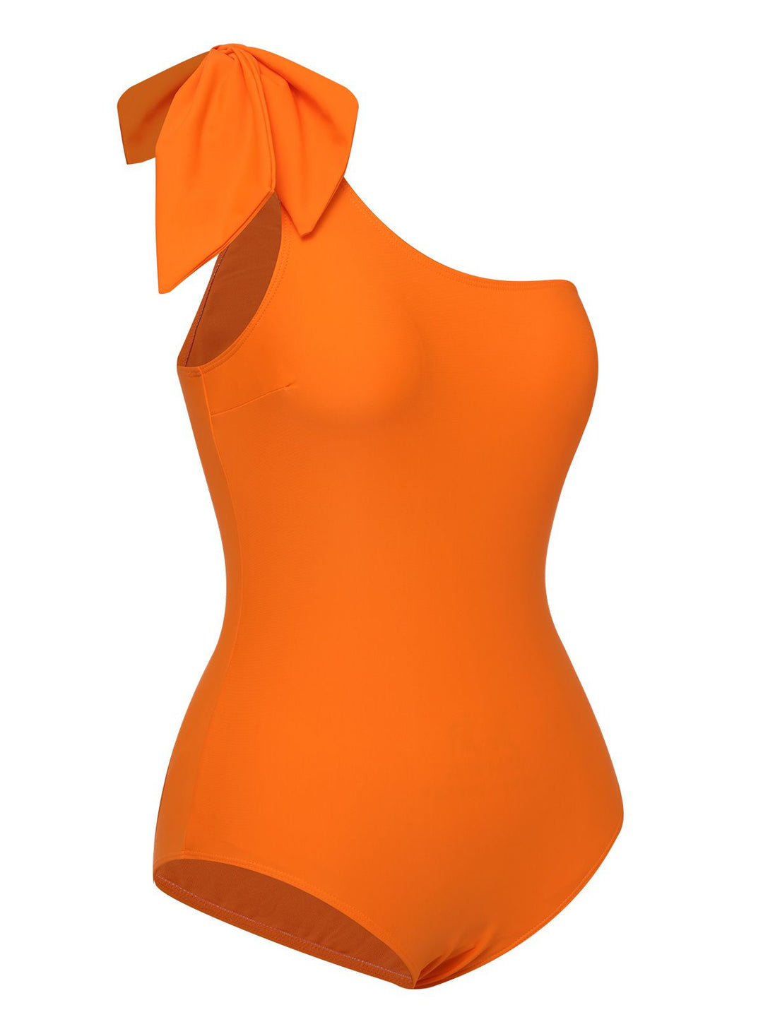 Orange 1940s Solid Swimsuit &amp; High Low Cover-Up, vintage swimsuit, pin-up swimwear - perfect for women who love vintage and retro fashion