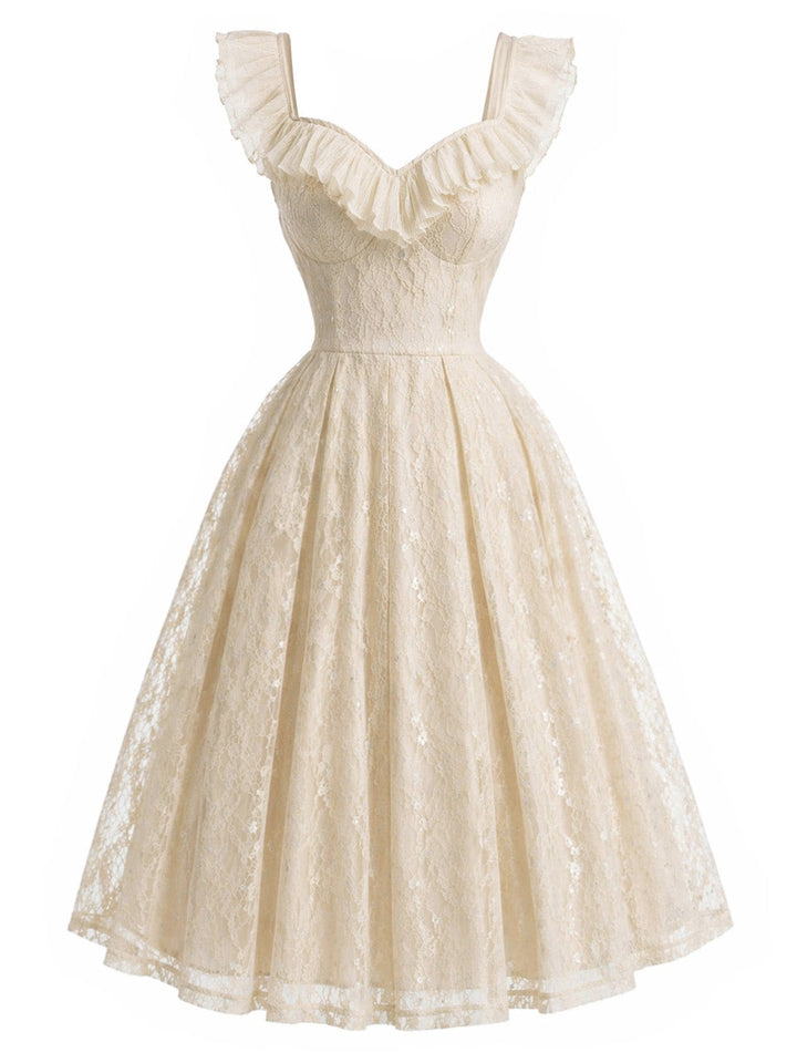 [Pre-Sale] Orange 1950s Lace Vintage Classic Dress 2