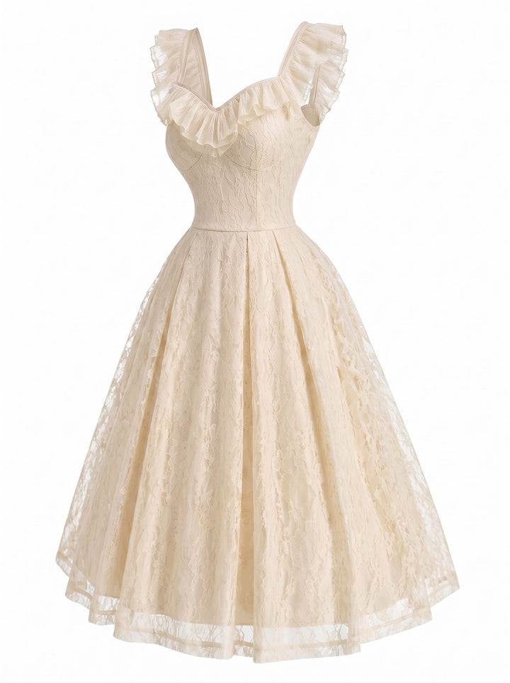 [Pre-Sale] Orange 1950s Lace Vintage Classic Dress 3