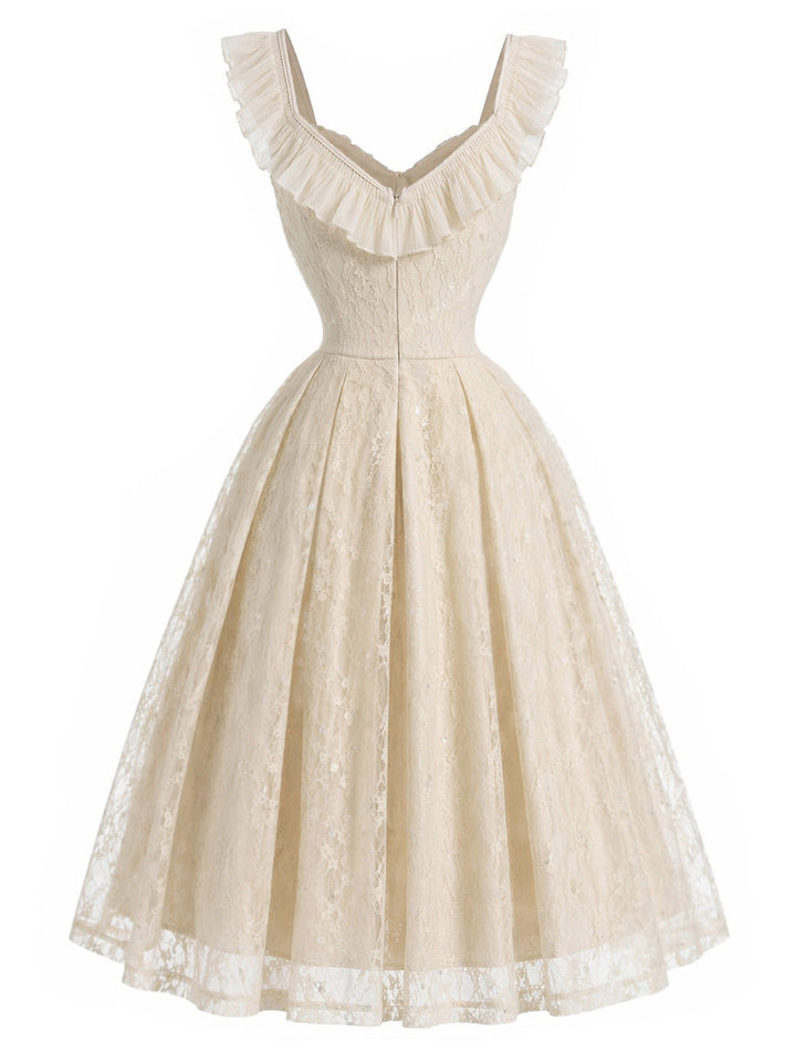 [Pre-Sale] Orange 1950s Lace Vintage Classic Dress 4