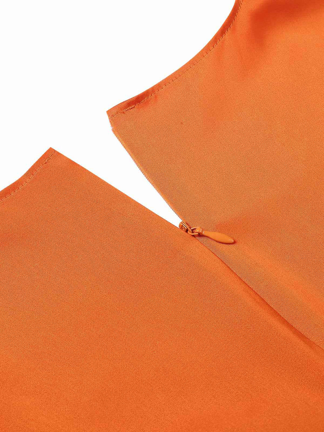 Orange 1950s Pumpkin Face Sweetheart Neck Dress: where 1950s romance meets her modern spirit
