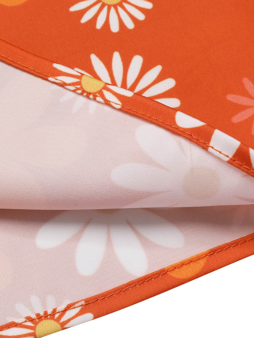 She slips into this Orange 1960s Tie Neck Floral Sleeveless Dress and suddenly it&