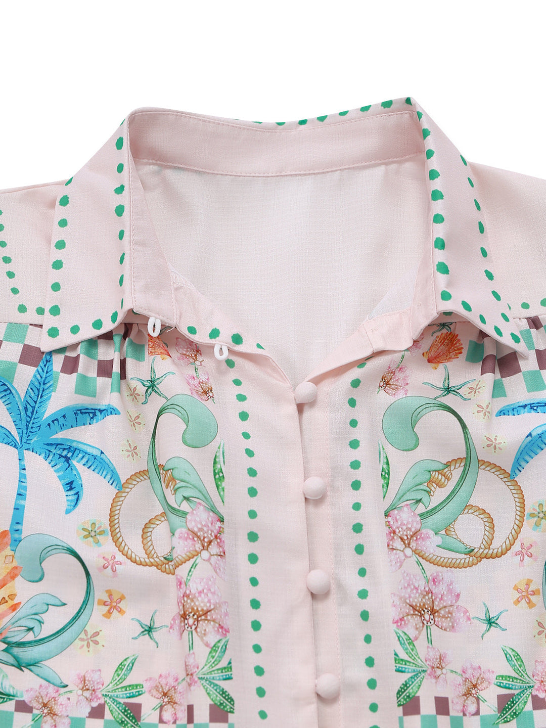 Orange 1970s Boho Pastel Print Button Tie-Waist Dress - vintage dress, retro fashion for vintage lovers