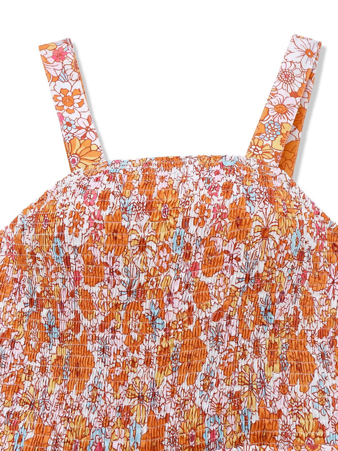 Orange 1970s Floral Print Wide Leg Jumpsuit - vintage jumpsuit, retro fashion