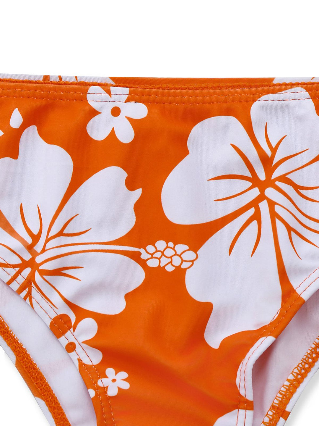 Orange 1970s Tropical Floral Halter Tie-Side Tankini Set: beautiful vintage fashion, retro style, classic elegance with timeless appeal