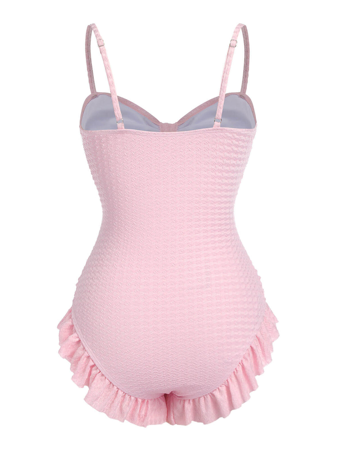 Pale Pink Solid Ruched Swimsuit, vintage swimsuit, swimwear - perfect for women who love vintage and retro fashion