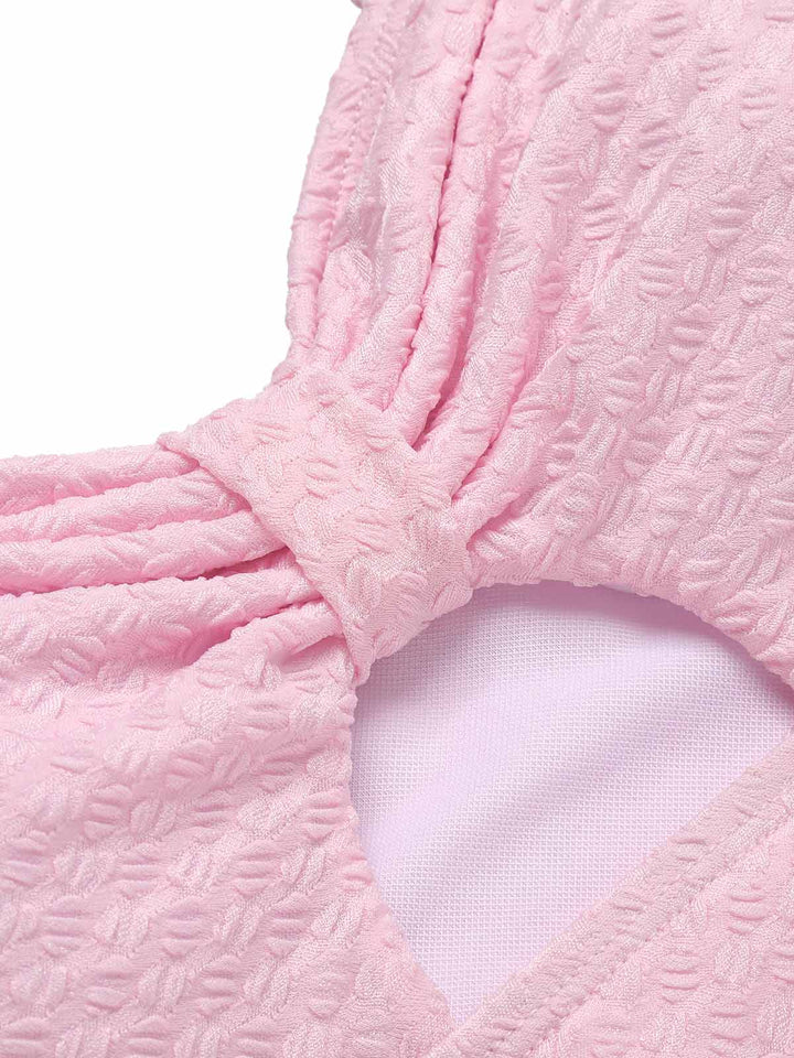 Pale Pink Solid Ruched Swimsuit, vintage swimsuit, swimwear - perfect for women who love vintage and retro fashion