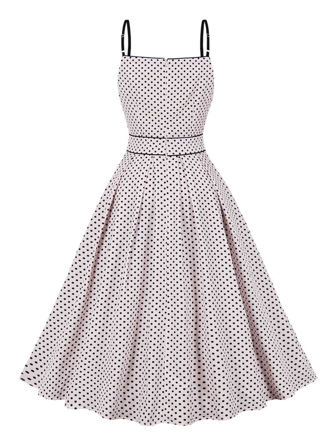 Pale Pink 1950s Polka Dots Swing Dress, vintage dress, retro fashion, rockabilly, pin-up fashion - perfect for women who love vintage and retro fashion