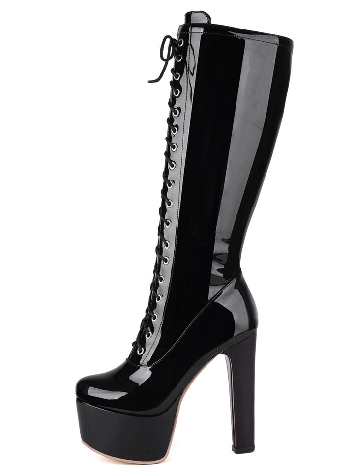 Patent Leather Sky-High Stiletto Boots - vintage fashion, retro style