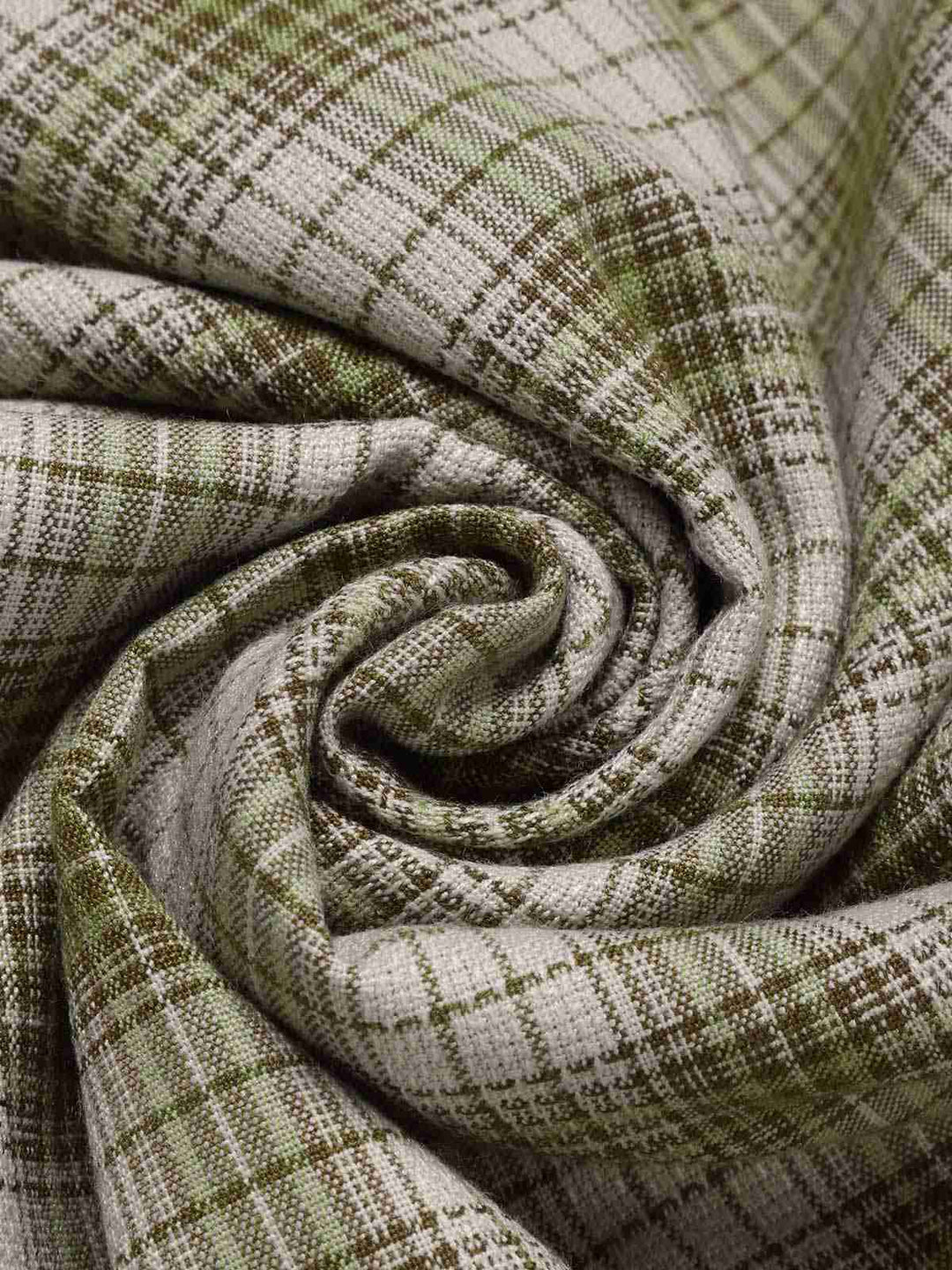 Pea Green 1960s Lapel Buttoned Tartan Dress - vintage dress, retro fashion