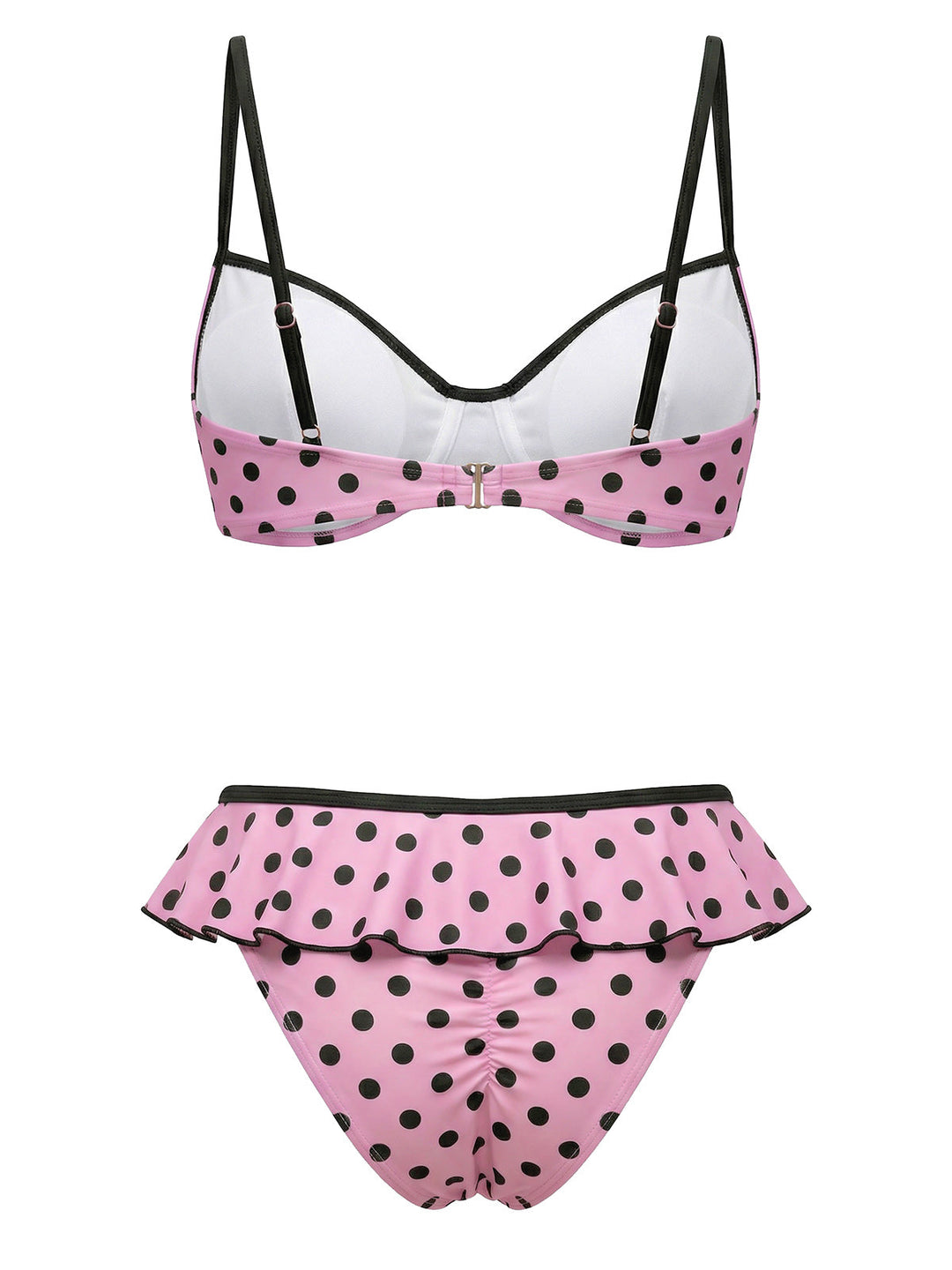 Peach-Pink--Polka-Dot-Swimsuit, vintage, retro, swimwear