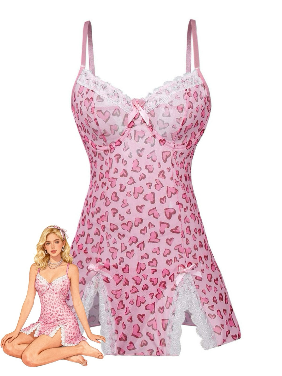 Peach Pink Vintage Retro Nightgown