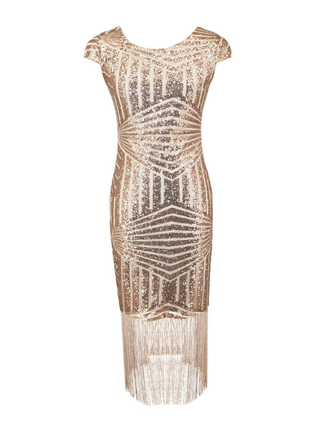 She slips into this Pink 1920s Sequin Fringed Dress and suddenly it&