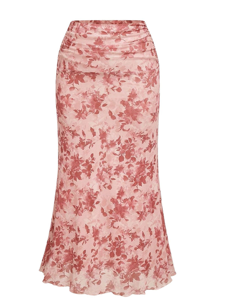 Pink 1930s Floral Square Neck Bell Sleeve 2PCS, vintage fashion, style - perfect for women who love vintage and fashion