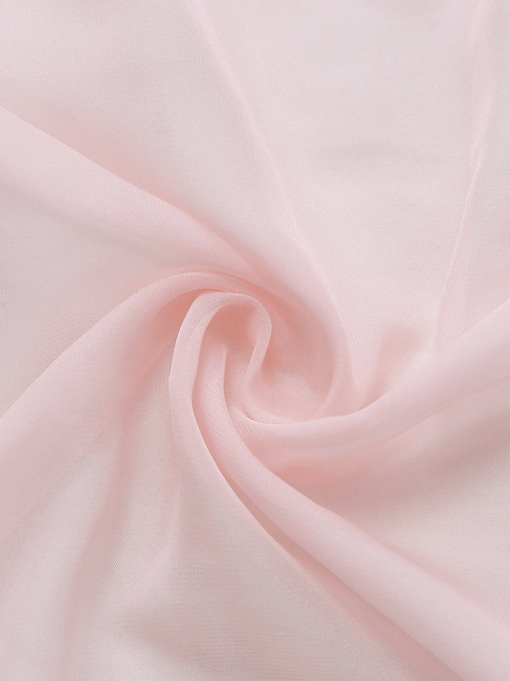 Pink Mesh Pleated Lace Waist Robe - vintage fashion, retro style