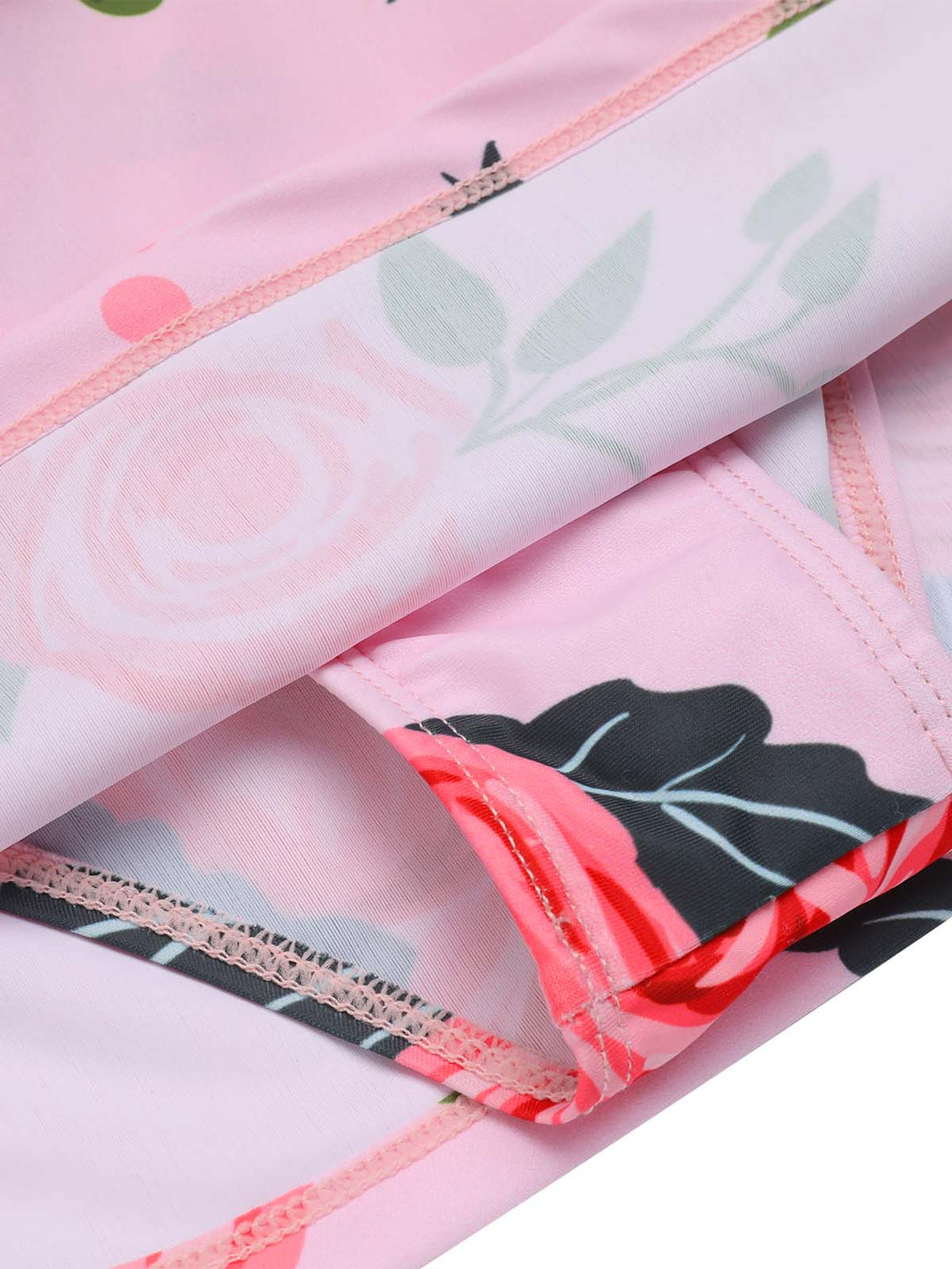 Pink Roses Halter Belt Swimsuit: timeless style reimagined