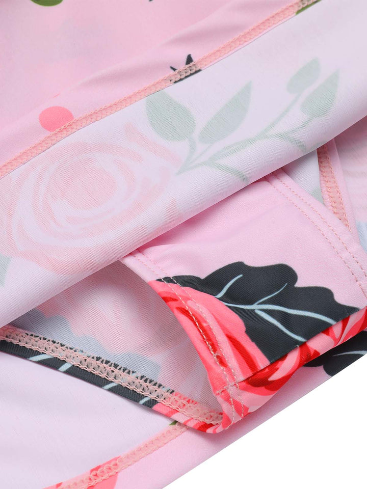 Pink Roses Halter Belt Swimsuit: timeless style reimagined