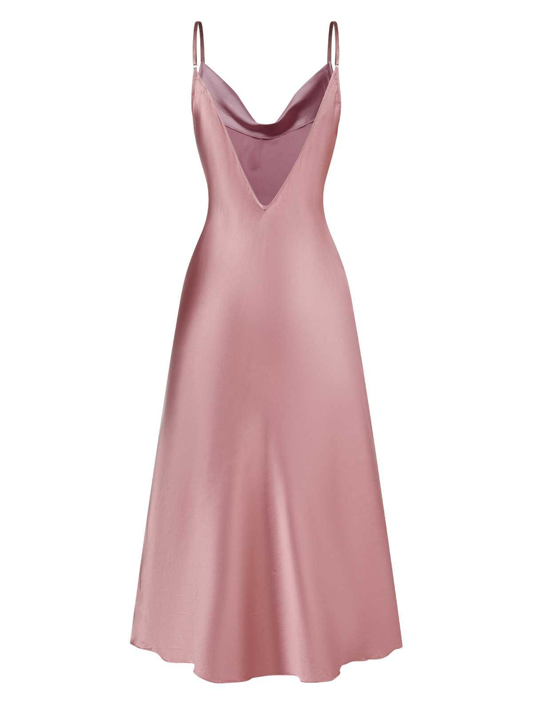 Pink Solid Satin Slit Suspender Nightdress: where romance meets her modern spirit