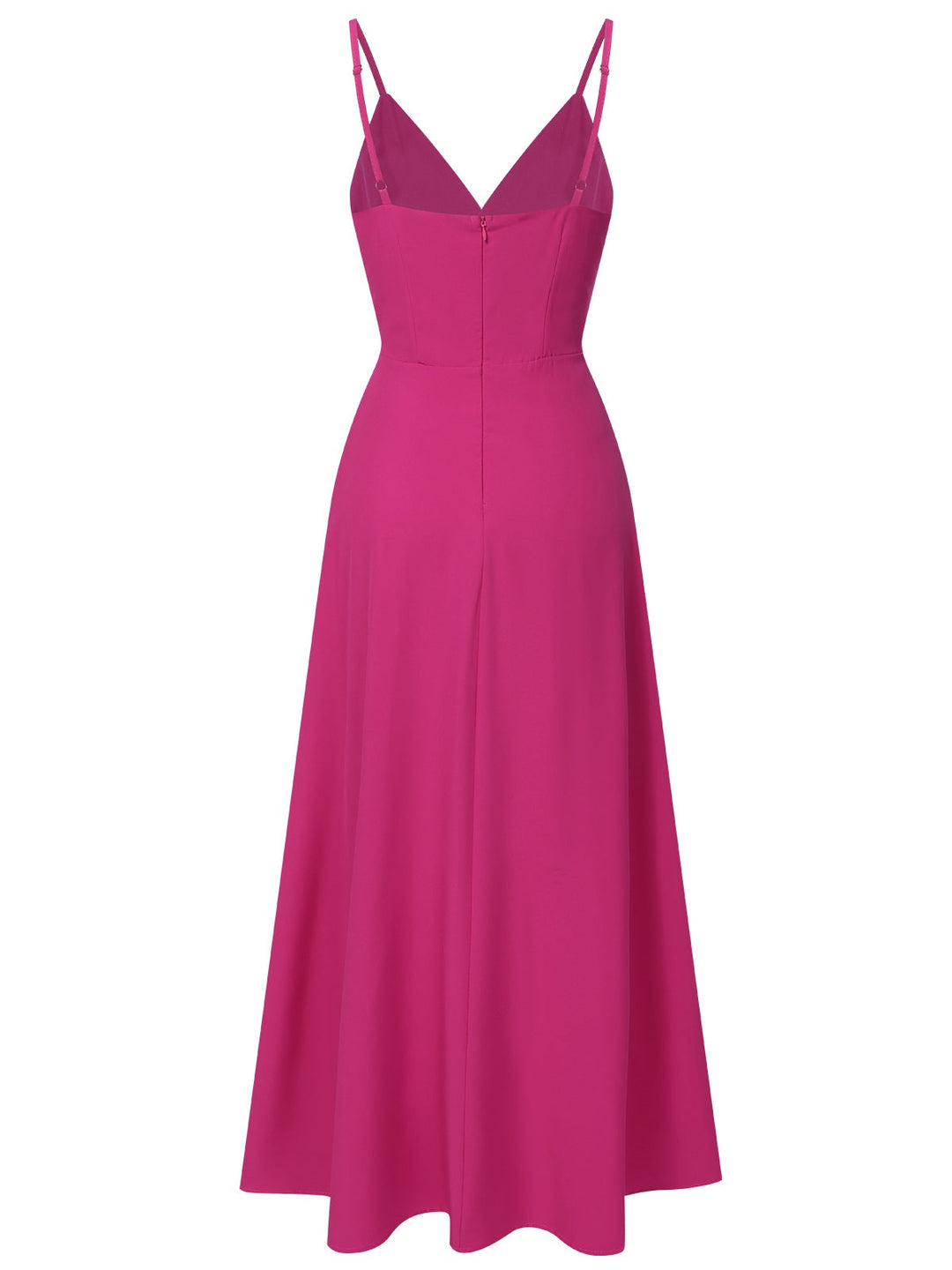Pink 1930s V-Neck Ruffled Irregular Slit Dress, vintage dress, retro fashion - perfect for women who love vintage and retro fashion