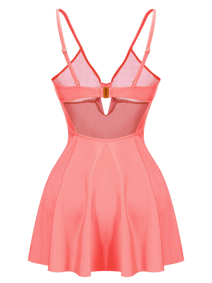 Pink Bow Strap One-piece Swimsuit — vintage elegance for the modern woman